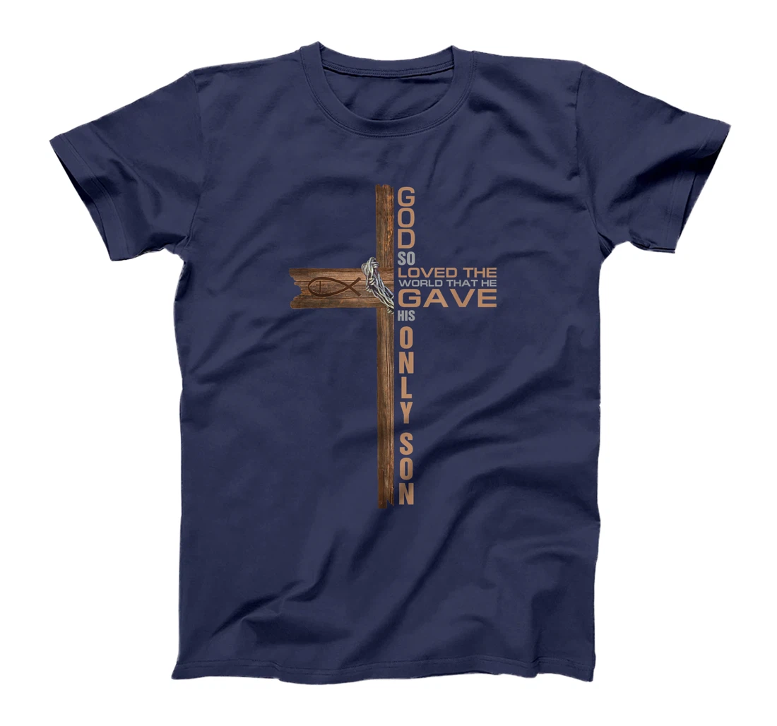 Religious Cross John 3:16 God Loved the World Jesus Bible T-Shirt