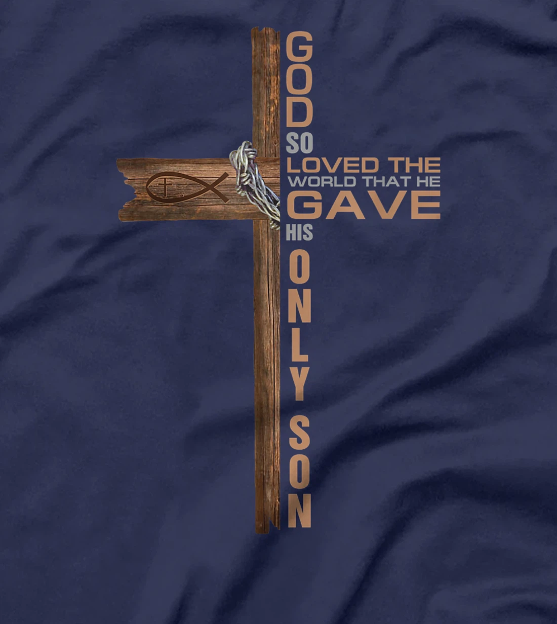 Religious Cross John 3:16 God Loved the World Jesus Bible T-Shirt