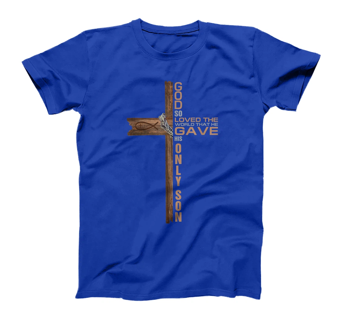 Religious Cross John 3:16 God Loved the World Jesus Bible T-Shirt