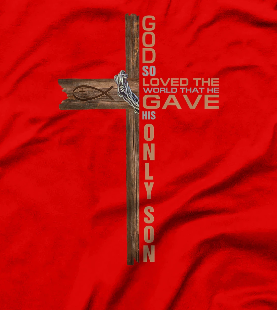 Religious Cross John 3:16 God Loved the World Jesus Bible T-Shirt