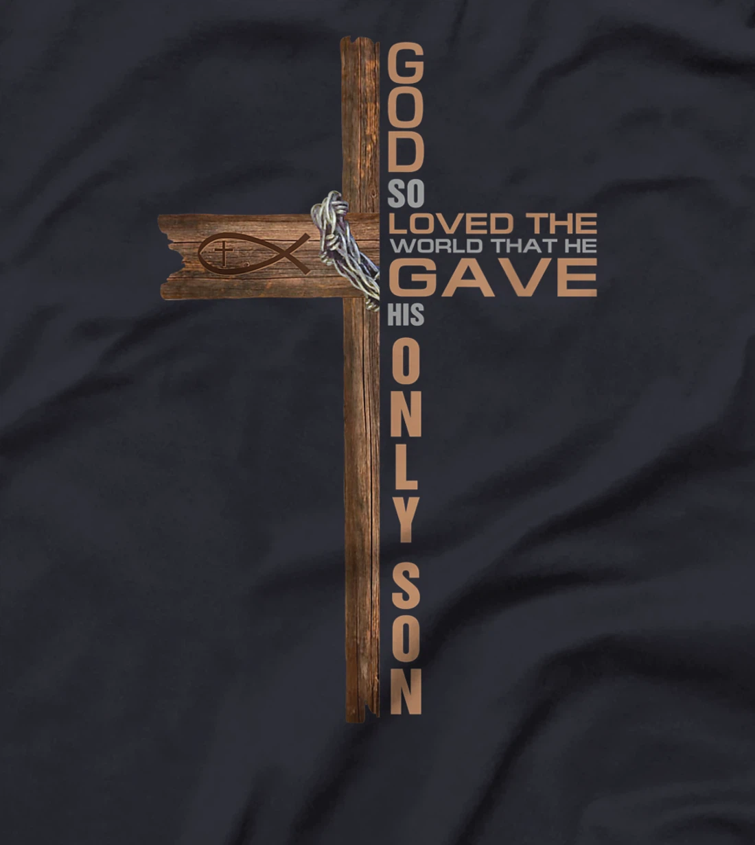 Religious Cross John 3:16 God Loved the World Jesus Bible T-Shirt