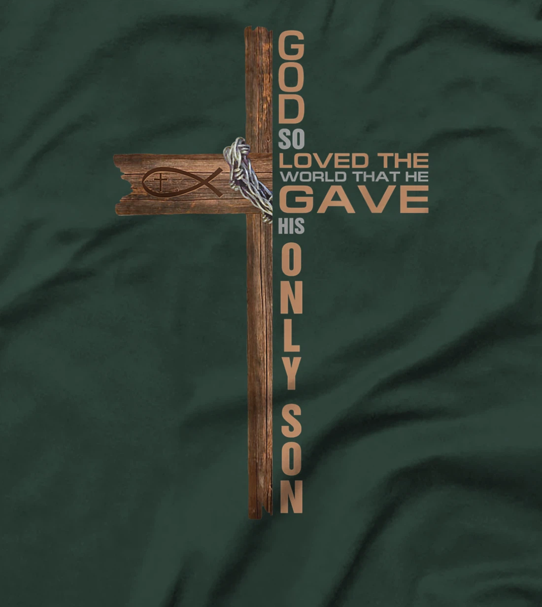 Religious Cross John 3:16 God Loved the World Jesus Bible T-Shirt