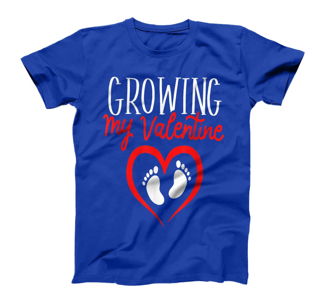Growing My Valentine Funny Reveal Pregnancy Announcement T-Shirt, Women T-Shirt
