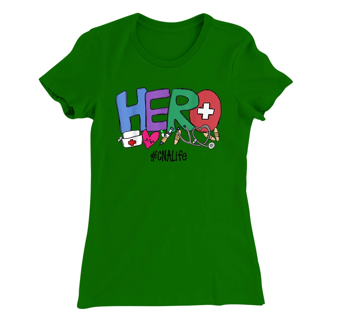 Womens Hero CNA Life Nurse Gift New Year 2021 T-Shirt, Women T-Shirt