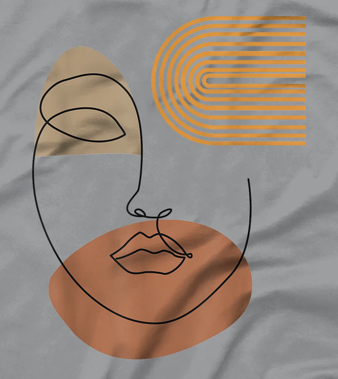 Womens Minimalist Top Abstract Face Line Art Drawing Aesthetic T-Shirt, Kid T-Shirt and Women T-Shirt