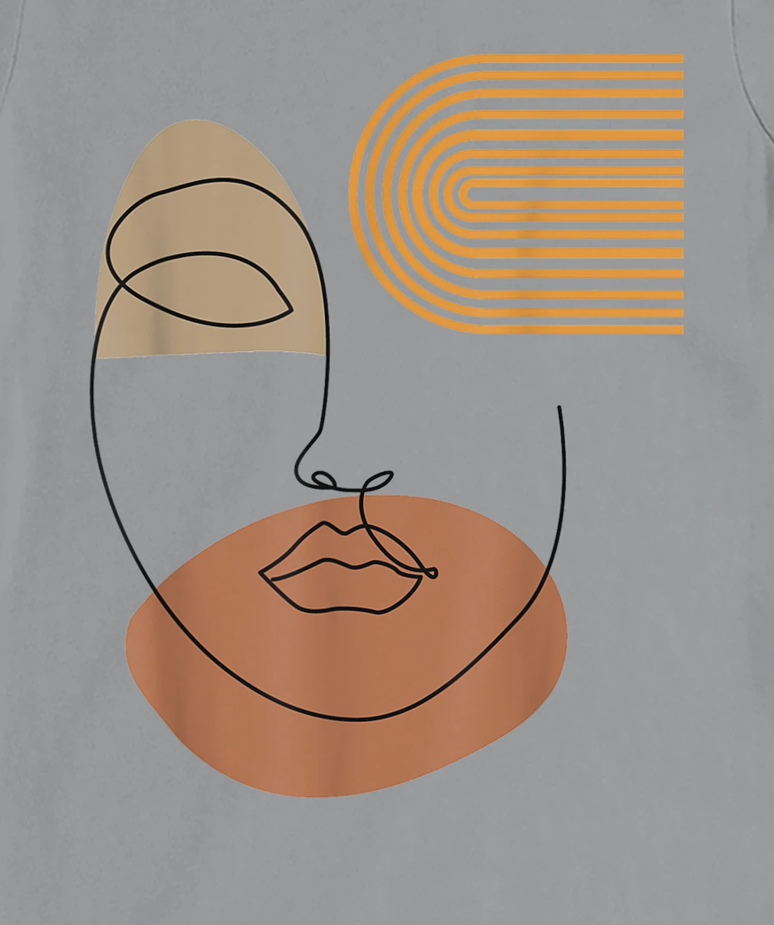 Womens Minimalist Top Abstract Face Line Art Drawing Aesthetic T-Shirt, Kid T-Shirt and Women T-Shirt