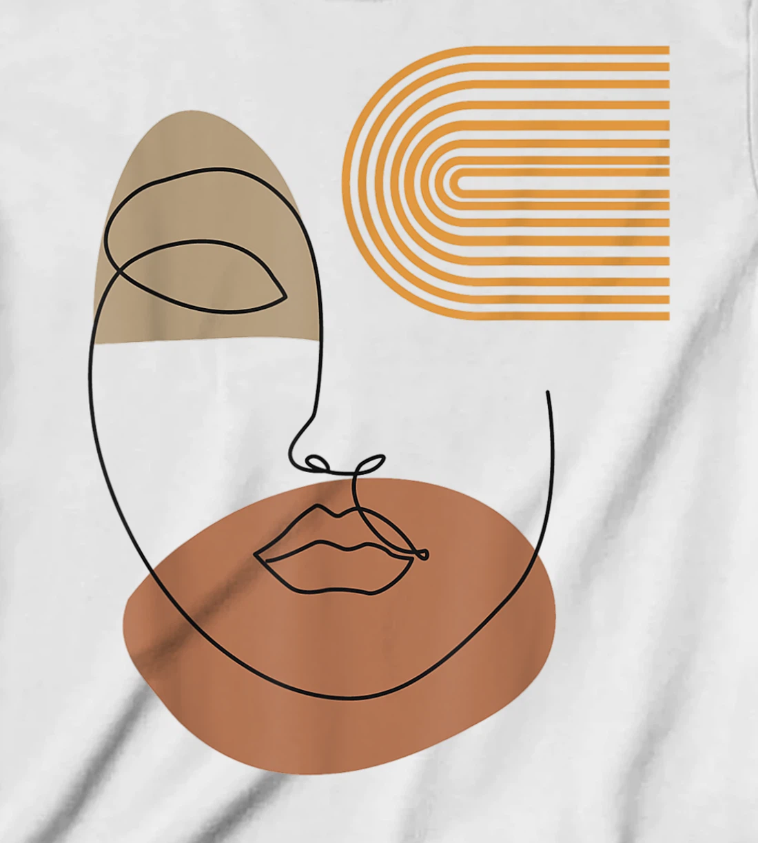 Womens Minimalist Top Abstract Face Line Art Drawing Aesthetic T-Shirt, Kid T-Shirt and Women T-Shirt