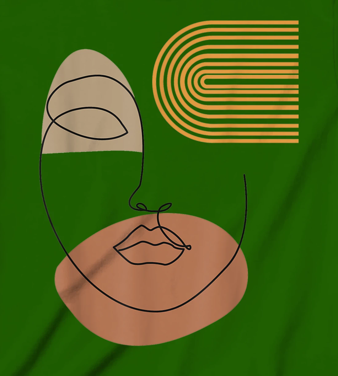 Womens Minimalist Top Abstract Face Line Art Drawing Aesthetic T-Shirt, Kid T-Shirt and Women T-Shirt