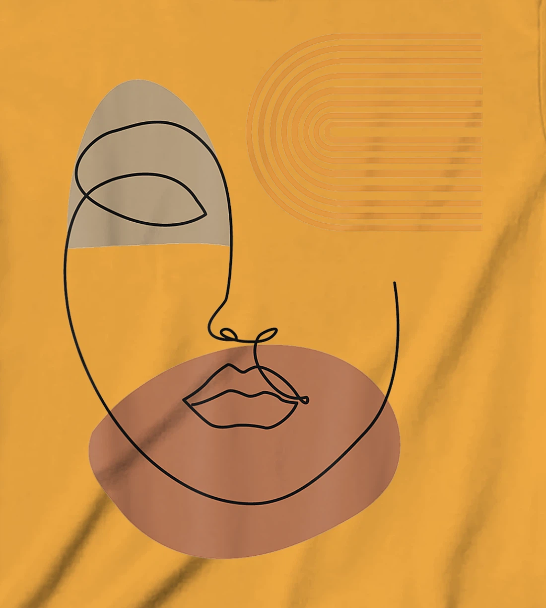 Womens Minimalist Top Abstract Face Line Art Drawing Aesthetic T-Shirt, Kid T-Shirt and Women T-Shirt