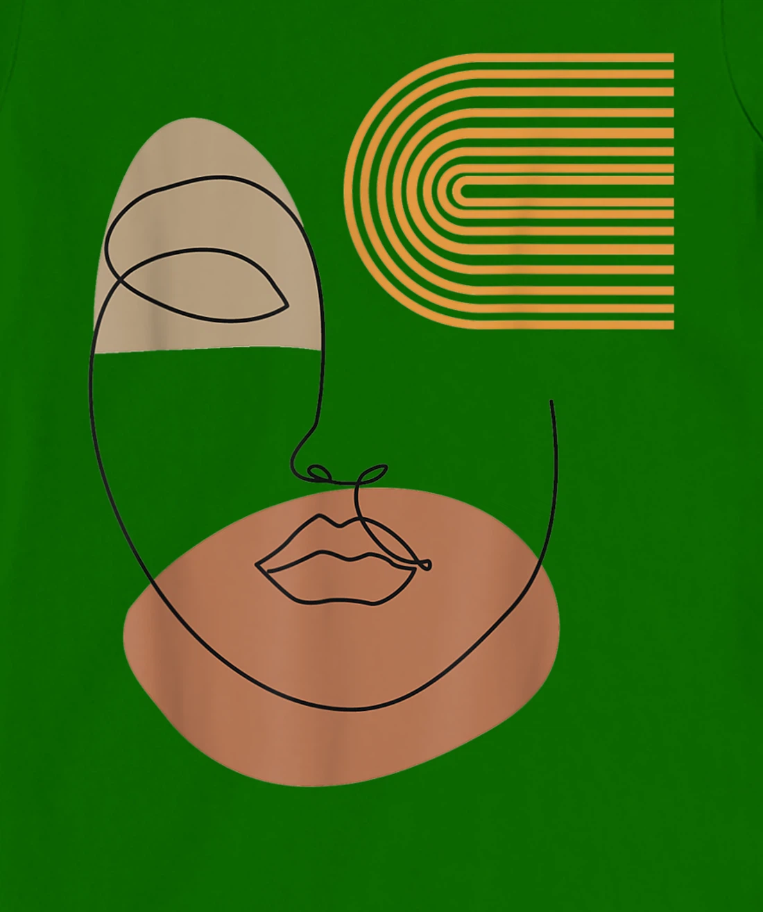 Womens Minimalist Top Abstract Face Line Art Drawing Aesthetic T-Shirt, Kid T-Shirt and Women T-Shirt