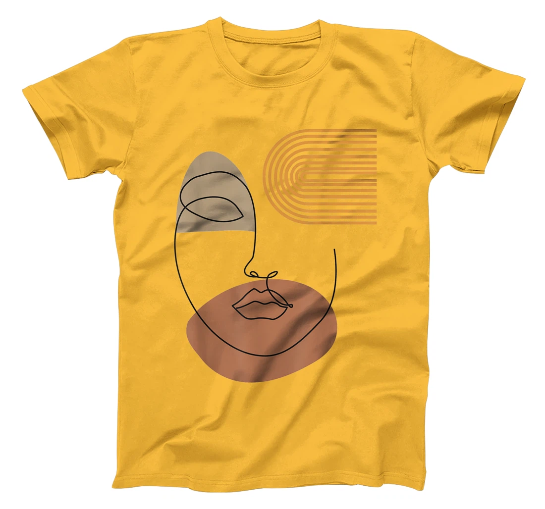 Womens Minimalist Top Abstract Face Line Art Drawing Aesthetic T-Shirt, Kid T-Shirt and Women T-Shirt