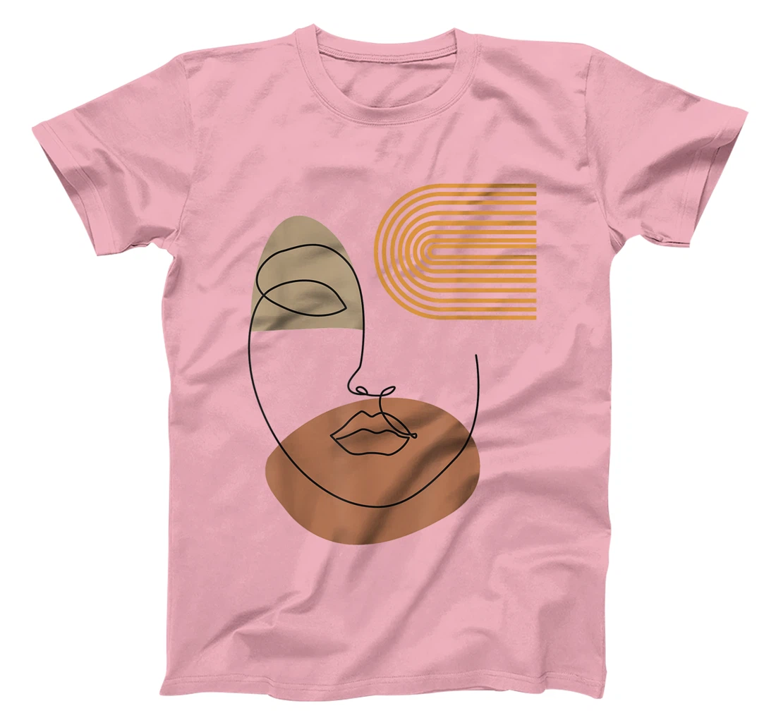 Womens Minimalist Top Abstract Face Line Art Drawing Aesthetic T-Shirt, Kid T-Shirt and Women T-Shirt