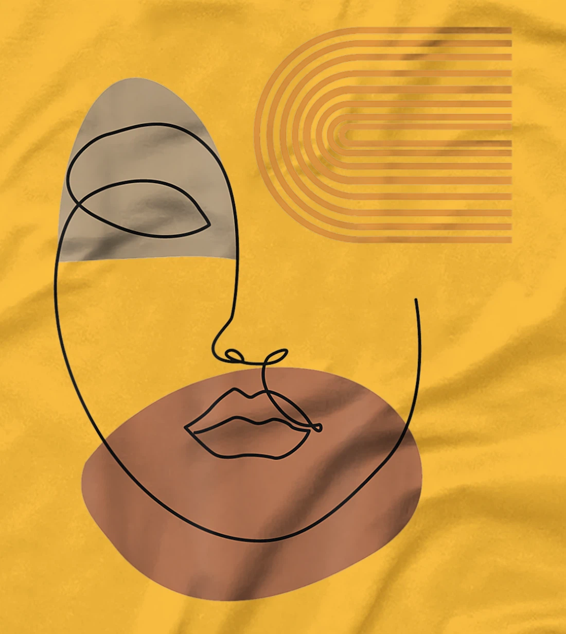 Womens Minimalist Top Abstract Face Line Art Drawing Aesthetic T-Shirt, Kid T-Shirt and Women T-Shirt