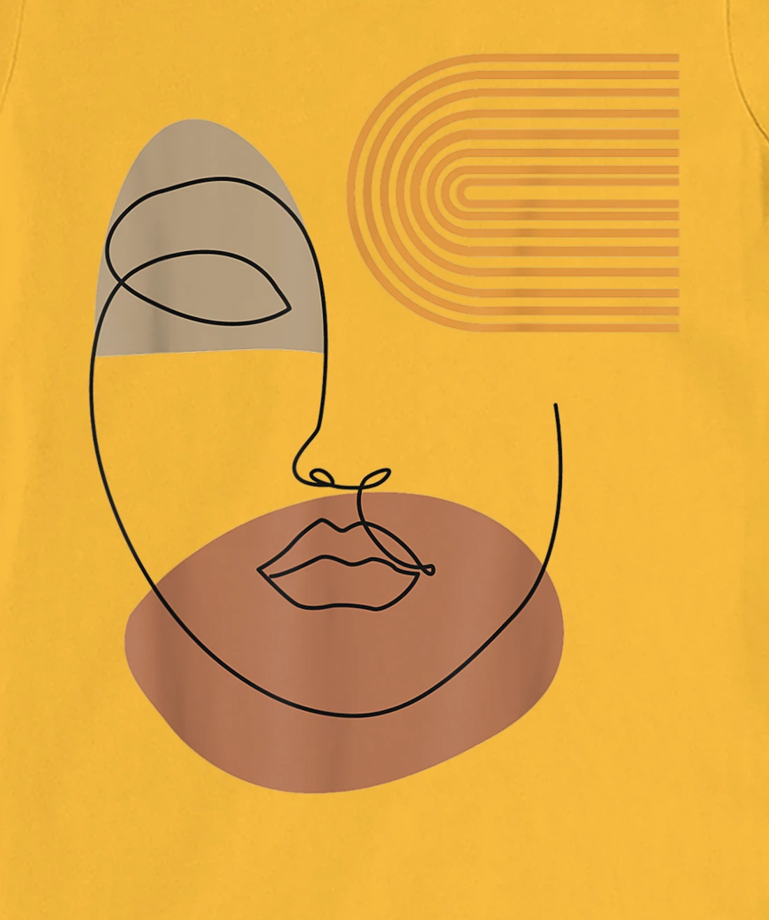 Womens Minimalist Top Abstract Face Line Art Drawing Aesthetic T-Shirt, Kid T-Shirt and Women T-Shirt