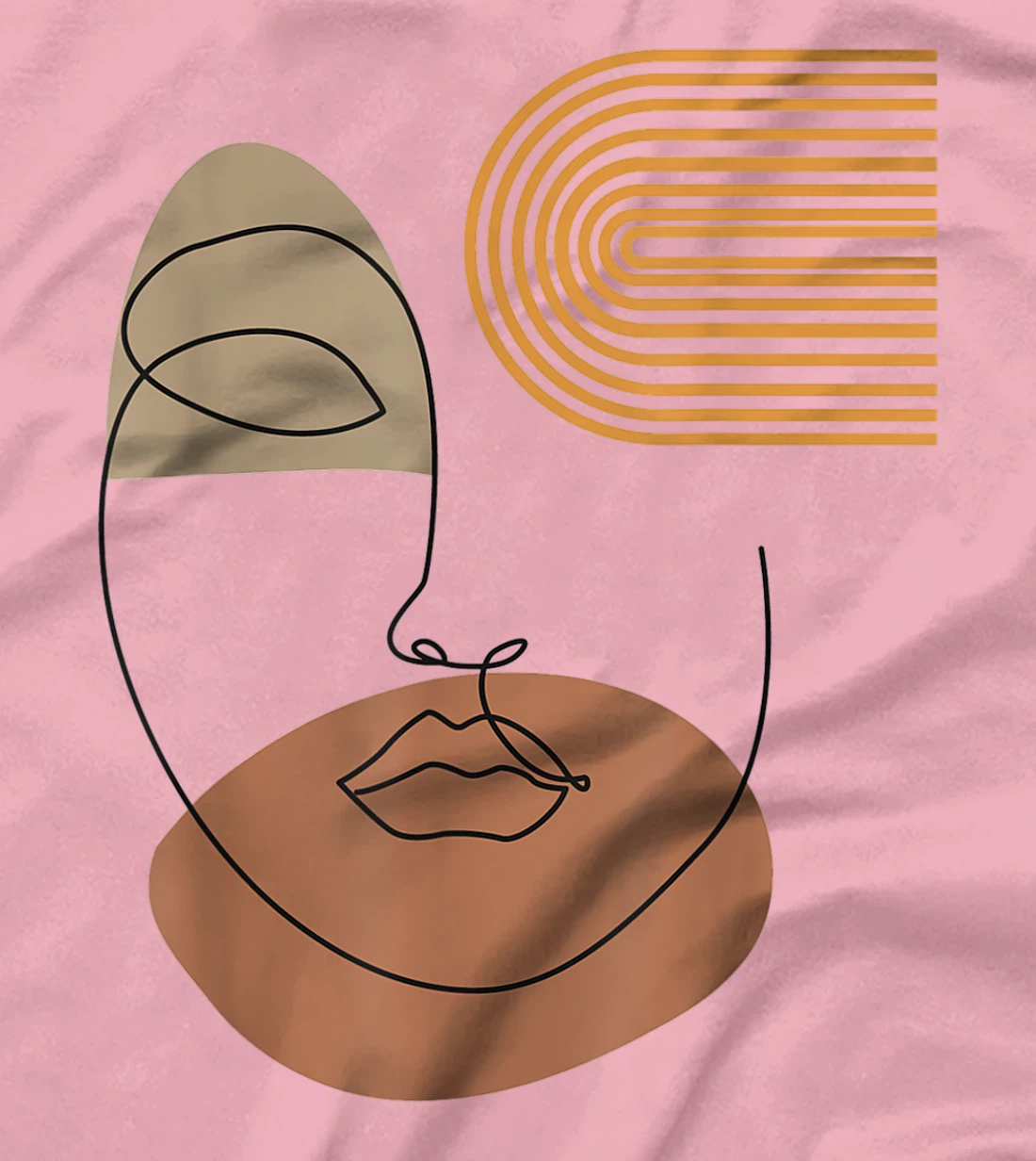 Womens Minimalist Top Abstract Face Line Art Drawing Aesthetic T-Shirt, Kid T-Shirt and Women T-Shirt