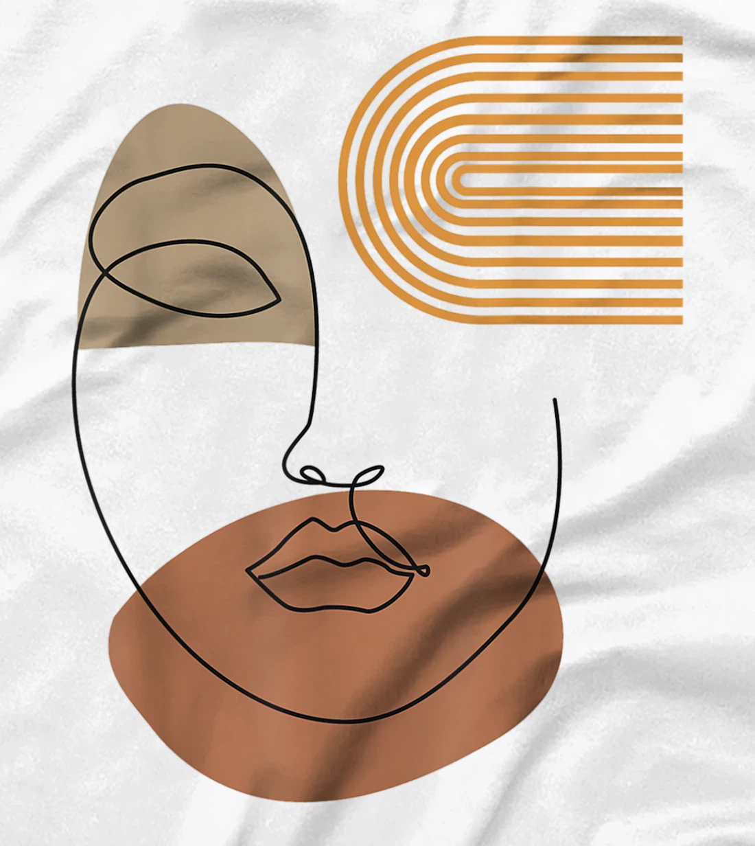 Womens Minimalist Top Abstract Face Line Art Drawing Aesthetic T-Shirt, Kid T-Shirt and Women T-Shirt