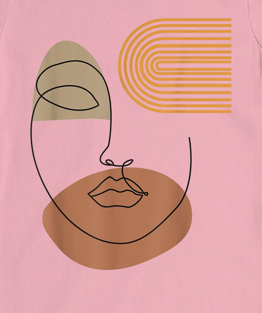Womens Minimalist Top Abstract Face Line Art Drawing Aesthetic T-Shirt, Kid T-Shirt and Women T-Shirt