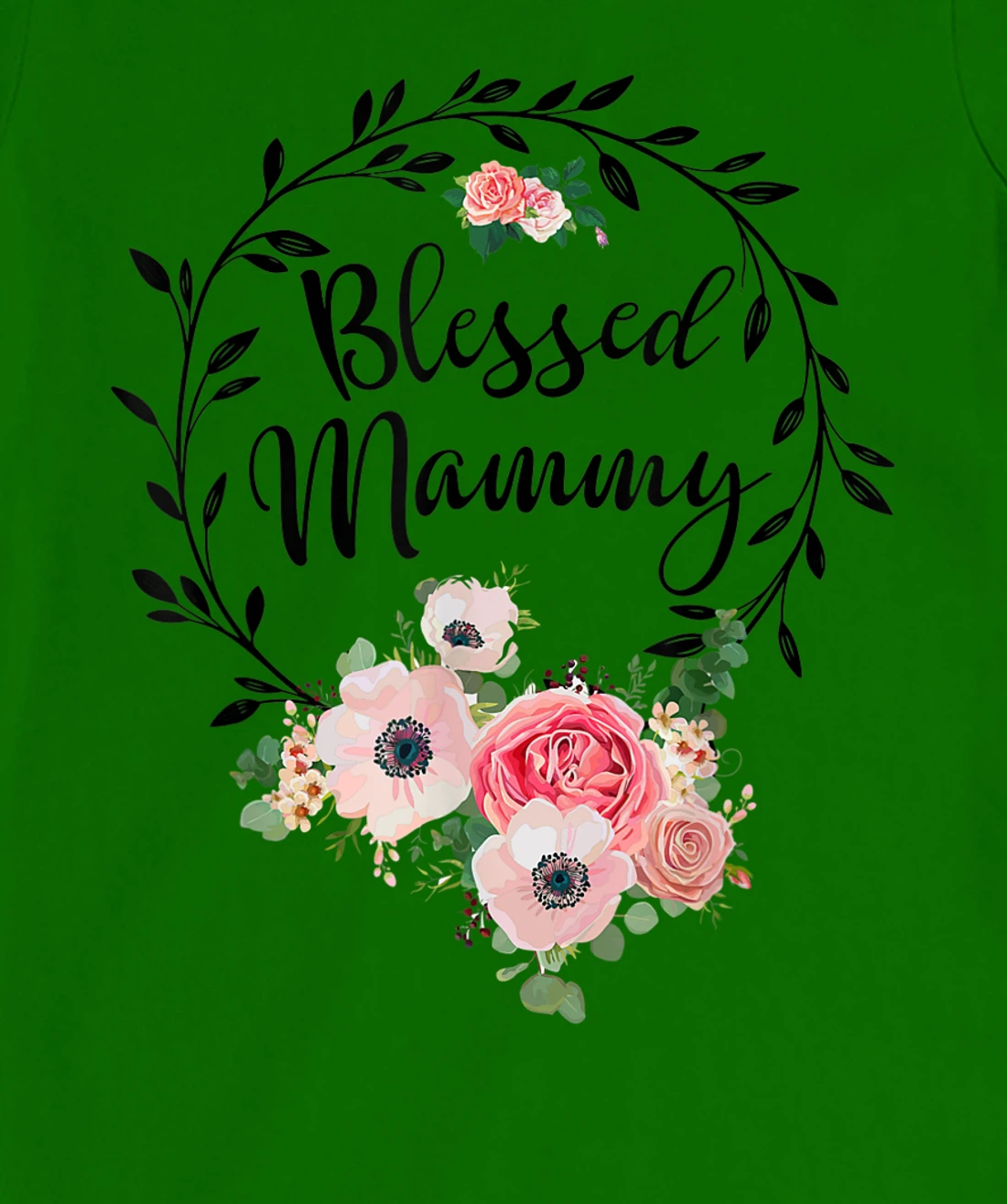 Womens Blessed Mammy Shirt For Women Flower Decor Mom T-Shirt, Women T-Shirt