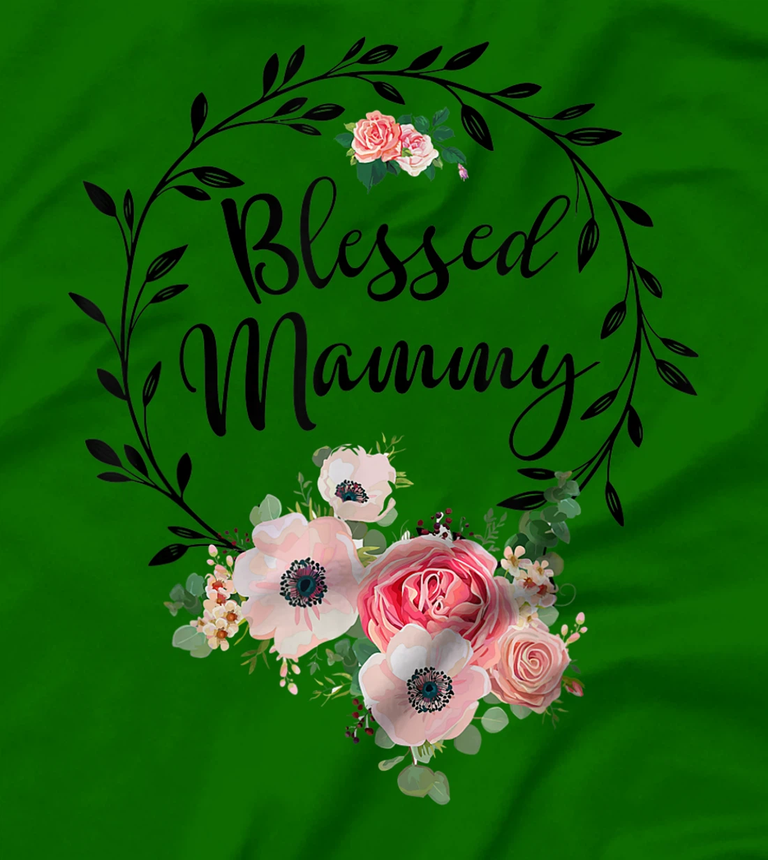 Womens Blessed Mammy Shirt For Women Flower Decor Mom T-Shirt, Women T-Shirt