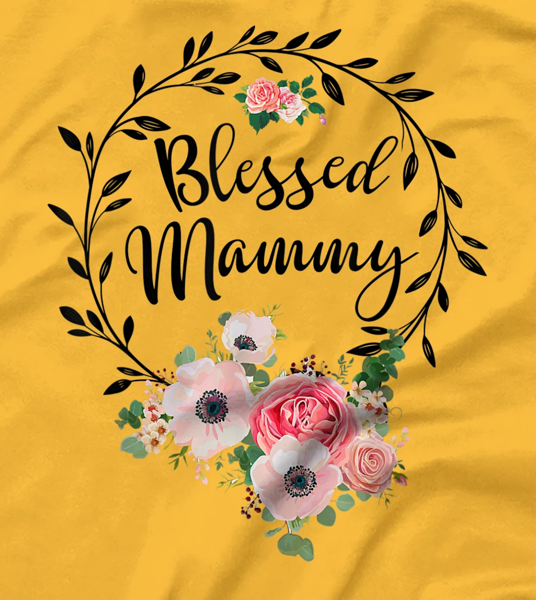 Womens Blessed Mammy Shirt For Women Flower Decor Mom T-Shirt, Women T-Shirt