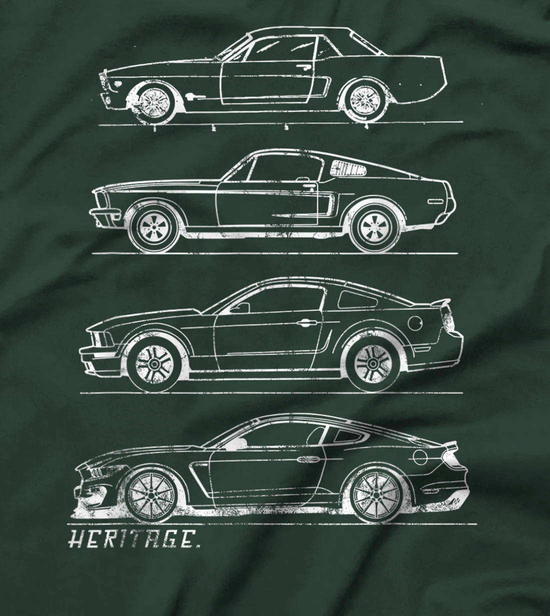 Classic Old School Muscle Car Evolution Heritage Design T-Shirt, Kid T-Shirt and Women T-Shirt