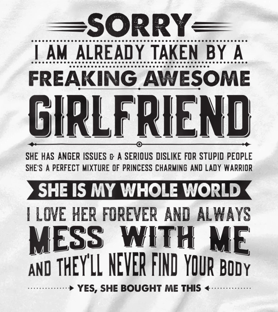 Womens Boyfriend Taken by a Freaking Awesome Girlfriend T-Shirt