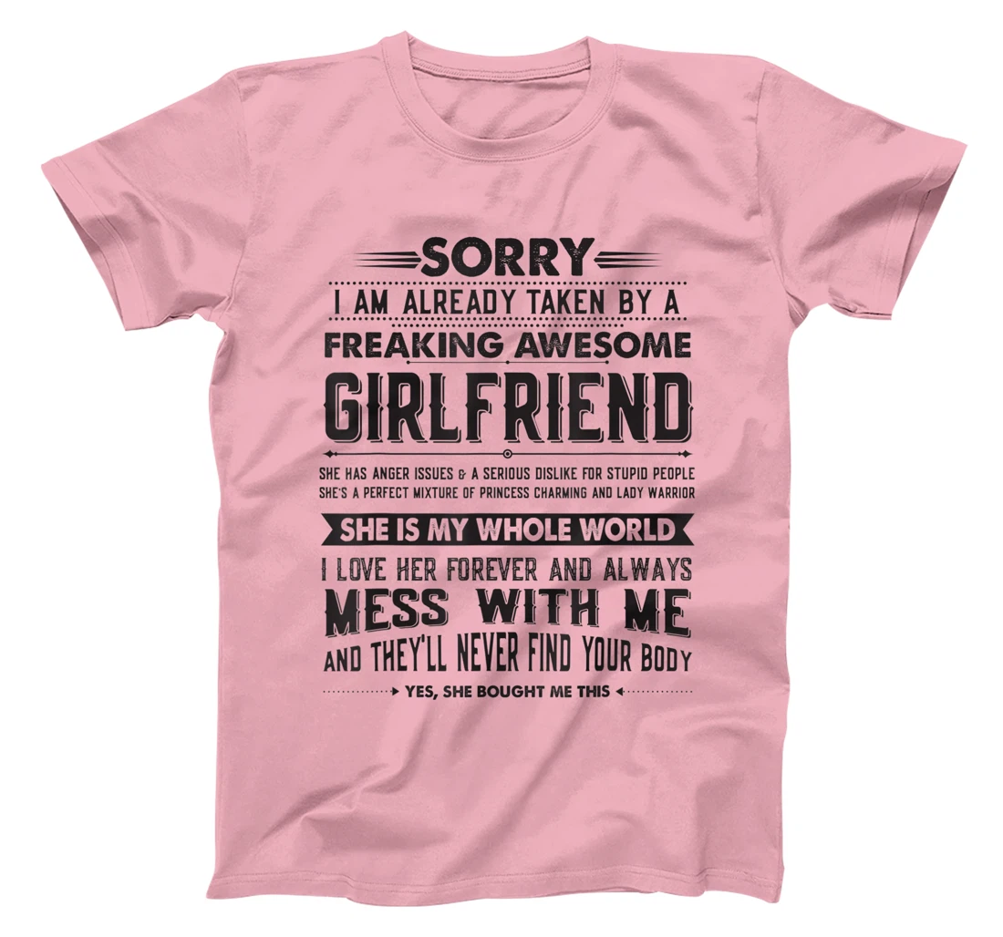 Womens Boyfriend Taken by a Freaking Awesome Girlfriend T-Shirt