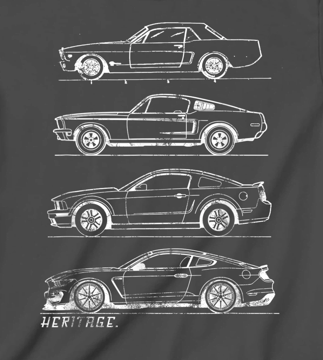 Classic Old School Muscle Car Evolution Heritage Design T-Shirt, Kid T-Shirt and Women T-Shirt