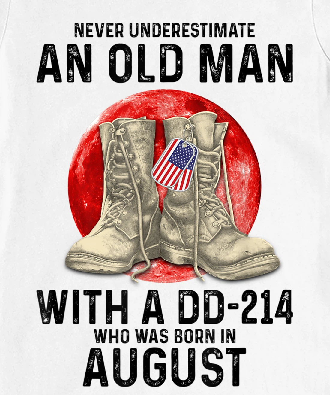 Womens Never Underestimate An Old Man With A DD-214 August T-Shirt, Women T-Shirt