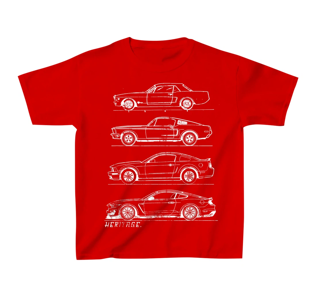 Classic Old School Muscle Car Evolution Heritage Design T-Shirt, Kid T-Shirt and Women T-Shirt
