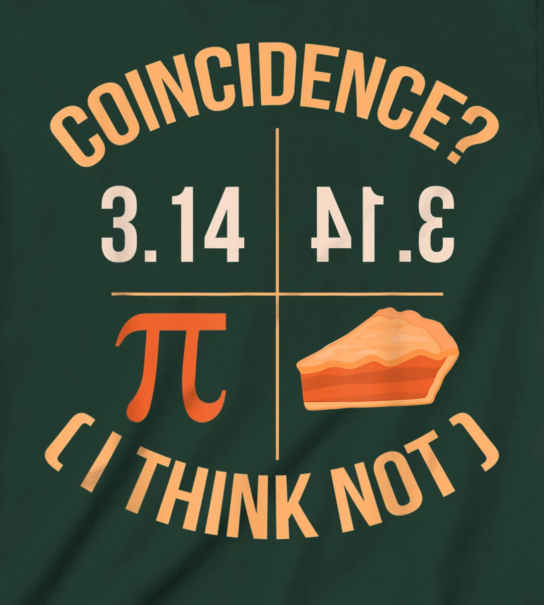 Coincidence I Think Not 3.14 Backwards is Pie Funny Pi Day T-Shirt, Kid T-Shirt and Women T-Shirt