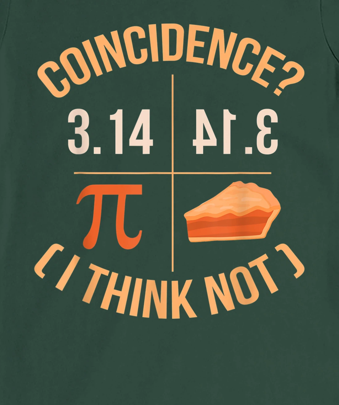 Coincidence I Think Not 3.14 Backwards is Pie Funny Pi Day T-Shirt, Kid T-Shirt and Women T-Shirt