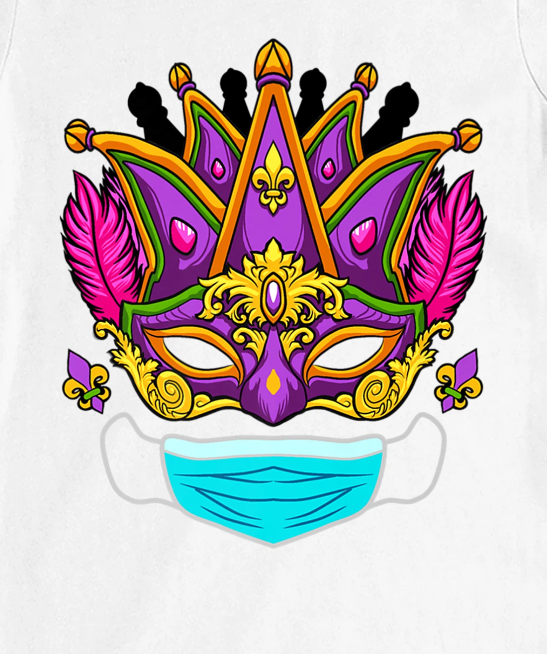 Womens 2022 Mardi Gras Mask - Quarantine Mardi Gras 2022 T-Shirt, Women T-Shirt