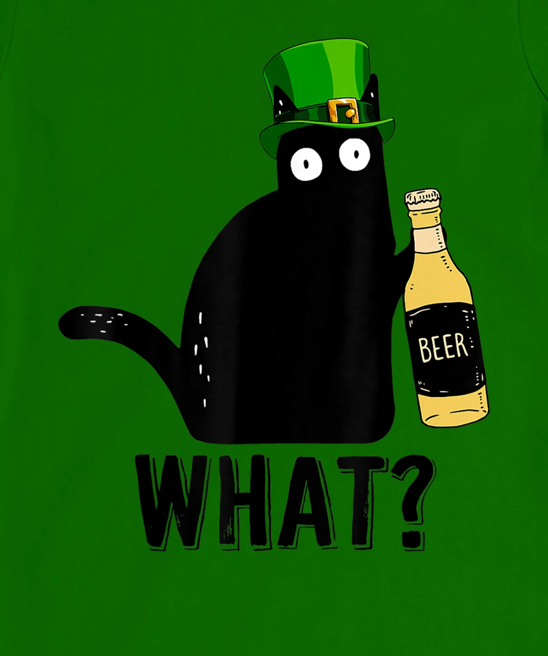 Womens Funny Black Cat St Patricks Day Shirt Pattys Day Cat What T-Shirt, Women T-Shirt