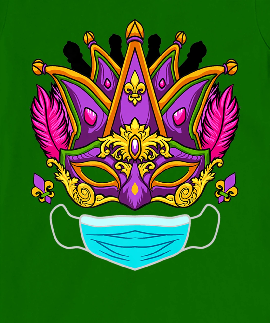 Womens 2022 Mardi Gras Mask - Quarantine Mardi Gras 2022 T-Shirt, Women T-Shirt