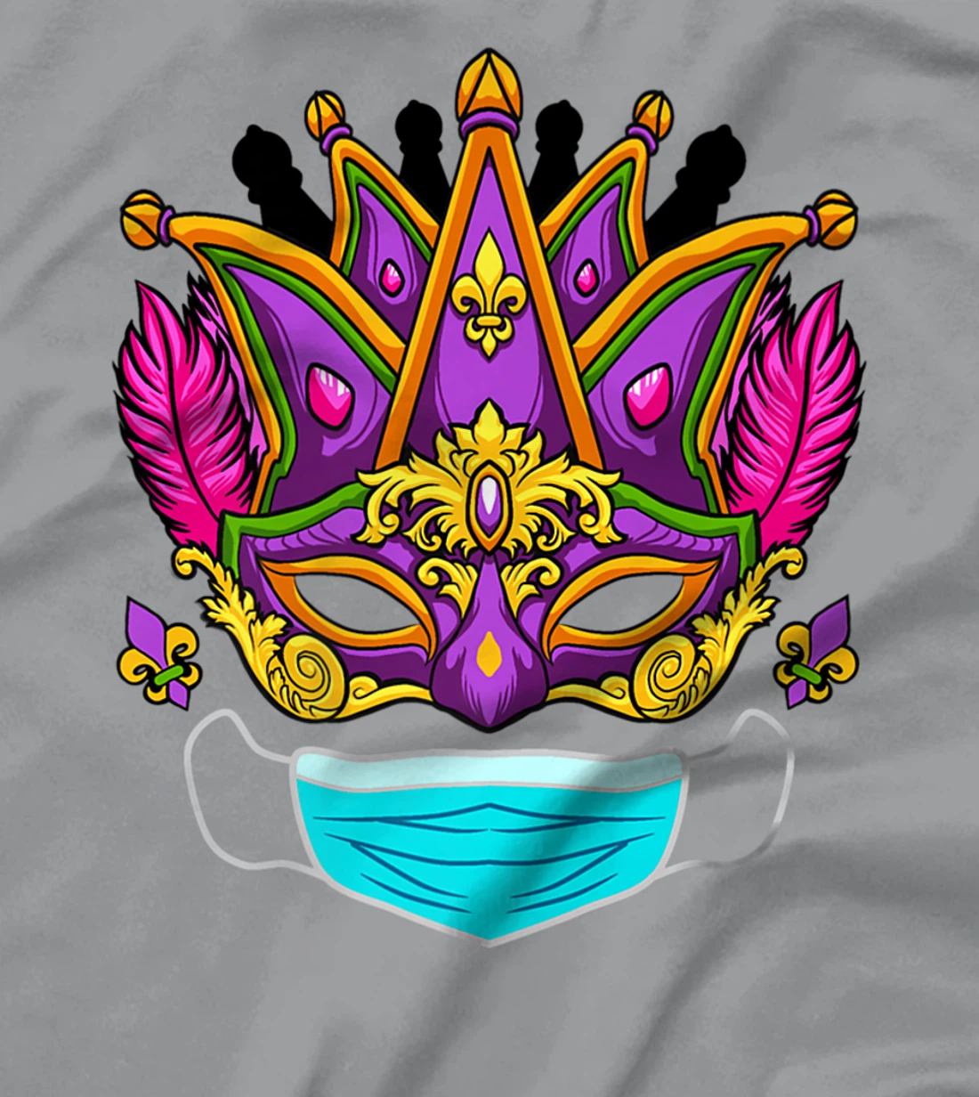 Womens 2022 Mardi Gras Mask - Quarantine Mardi Gras 2022 T-Shirt, Women T-Shirt
