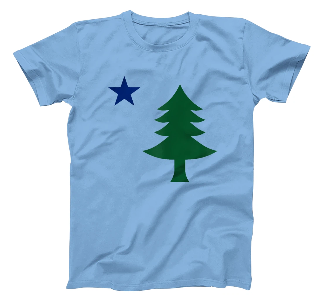 Womens 1901 Old First Flag of Maine Pine Tree and Star T-Shirt, Women T-Shirt