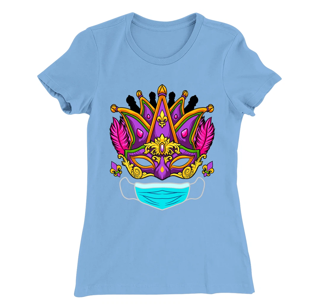Womens 2022 Mardi Gras Mask - Quarantine Mardi Gras 2022 T-Shirt, Women T-Shirt