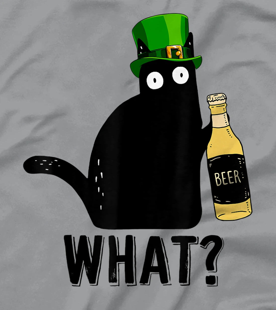 Womens Funny Black Cat St Patricks Day Shirt Pattys Day Cat What T-Shirt, Women T-Shirt