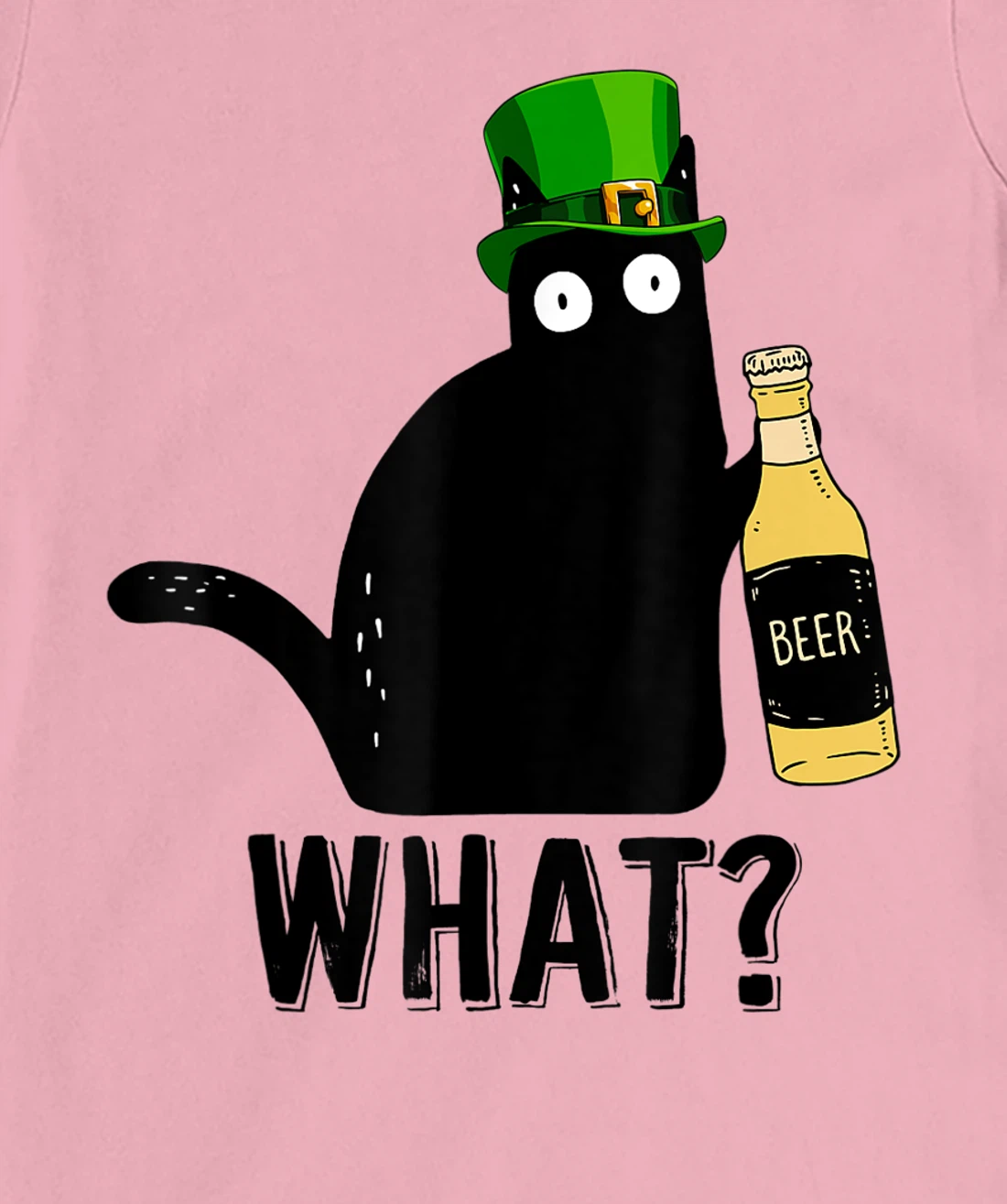 Womens Funny Black Cat St Patricks Day Shirt Pattys Day Cat What T-Shirt, Women T-Shirt