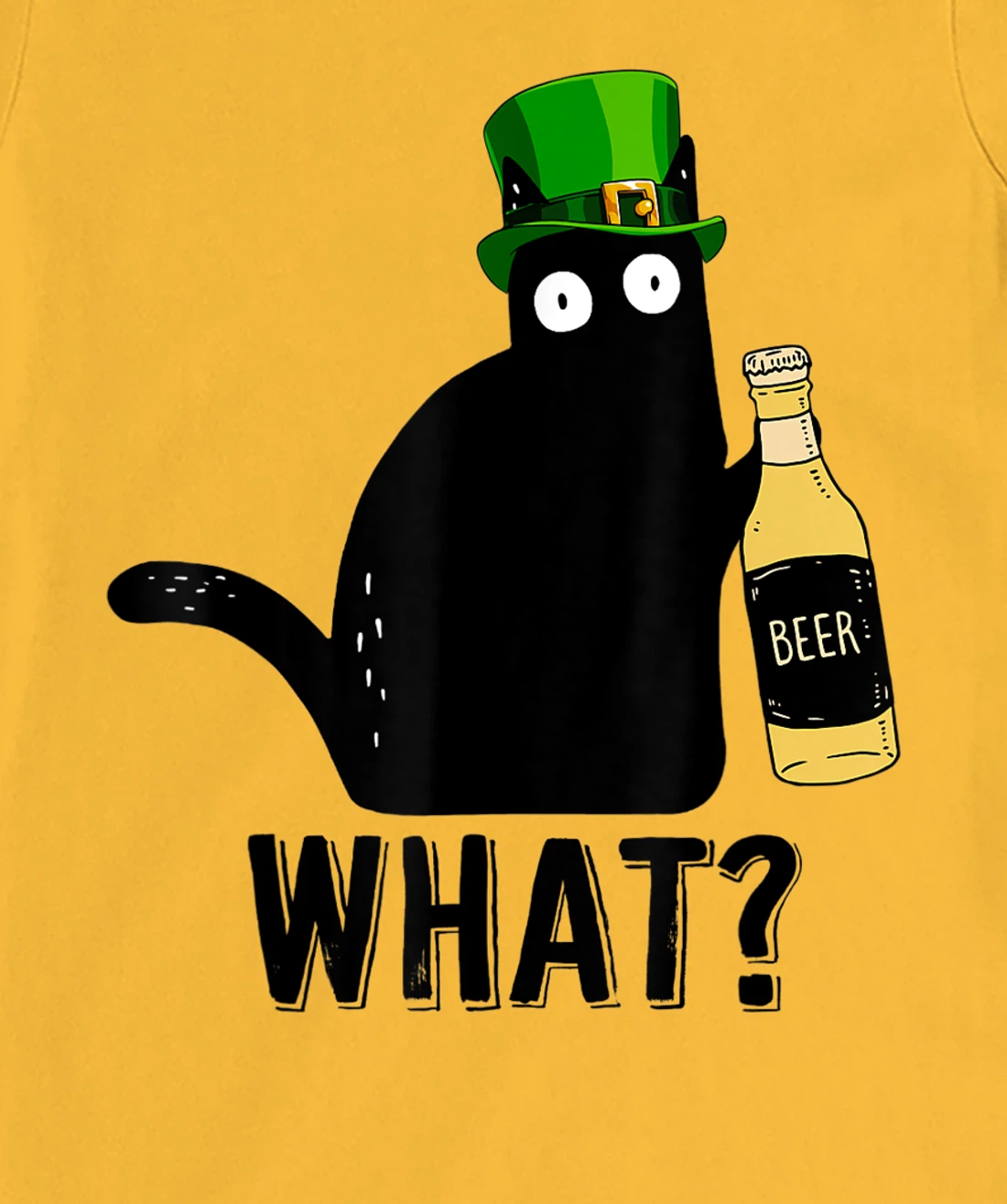 Womens Funny Black Cat St Patricks Day Shirt Pattys Day Cat What T-Shirt, Women T-Shirt