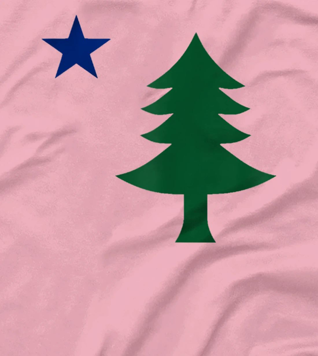 Womens 1901 Old First Flag of Maine Pine Tree and Star T-Shirt, Women T-Shirt