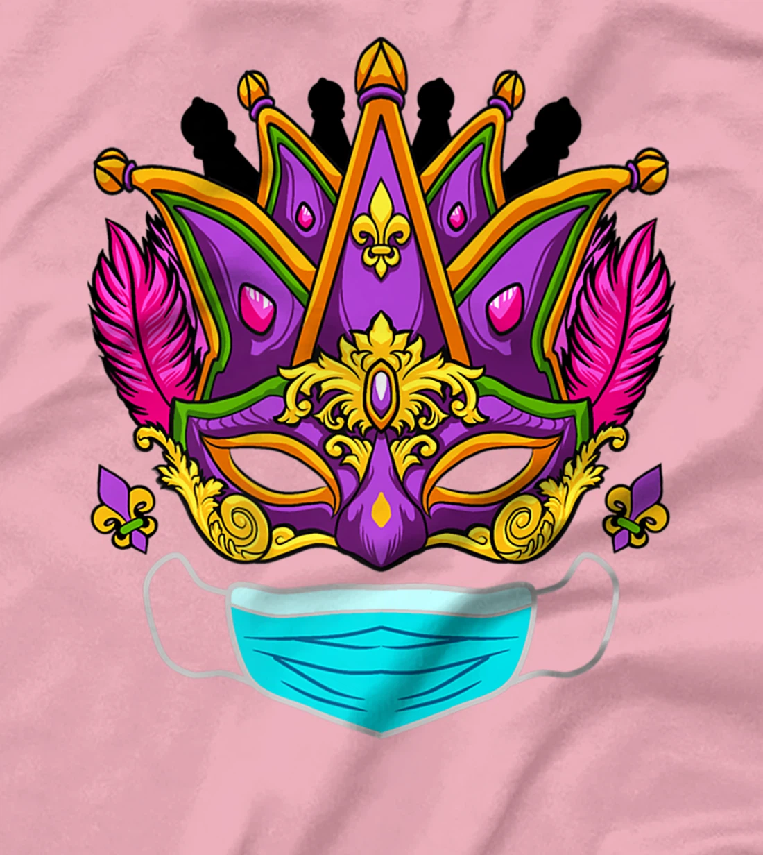 Womens 2022 Mardi Gras Mask - Quarantine Mardi Gras 2022 T-Shirt, Women T-Shirt