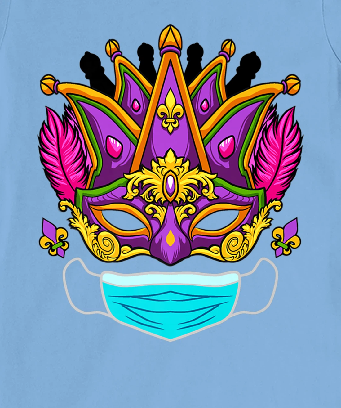Womens 2022 Mardi Gras Mask - Quarantine Mardi Gras 2022 T-Shirt, Women T-Shirt
