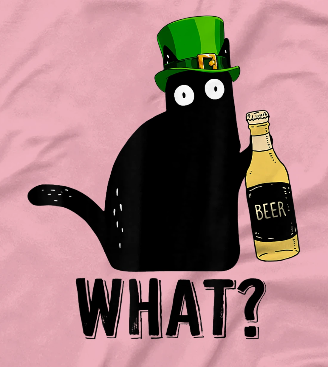 Womens Funny Black Cat St Patricks Day Shirt Pattys Day Cat What T-Shirt, Women T-Shirt