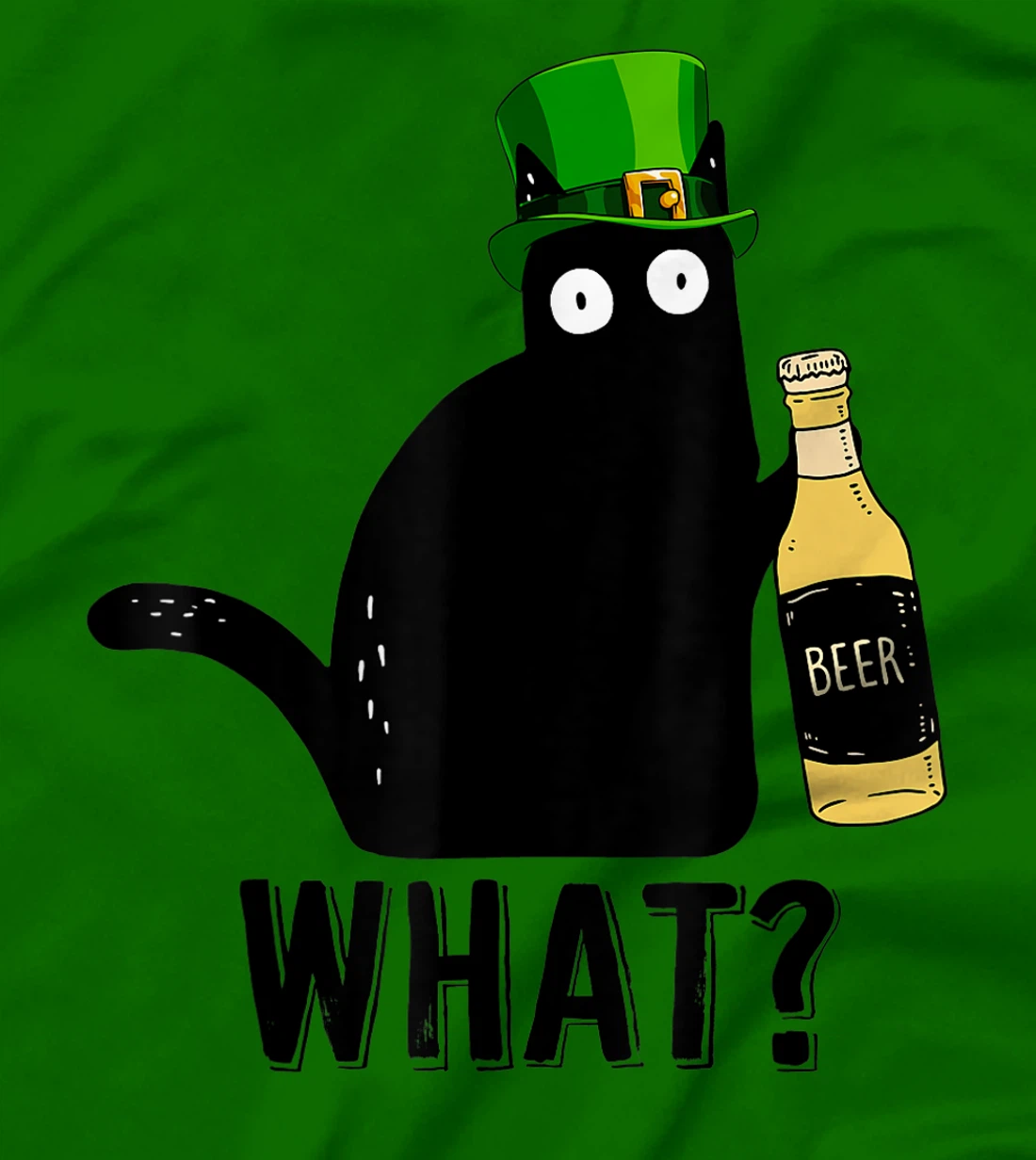 Womens Funny Black Cat St Patricks Day Shirt Pattys Day Cat What T-Shirt, Women T-Shirt