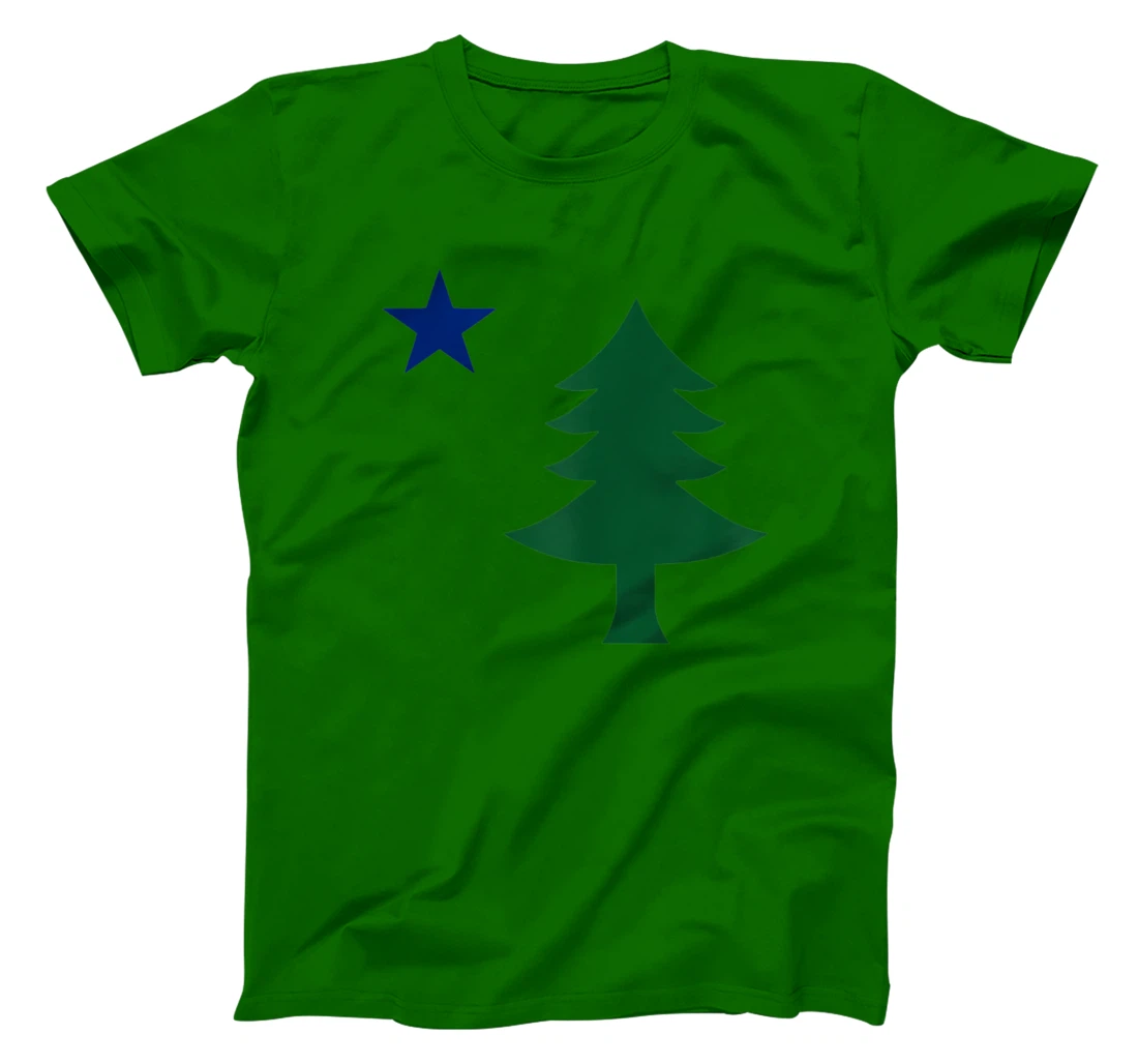 Womens 1901 Old First Flag of Maine Pine Tree and Star T-Shirt, Women T-Shirt