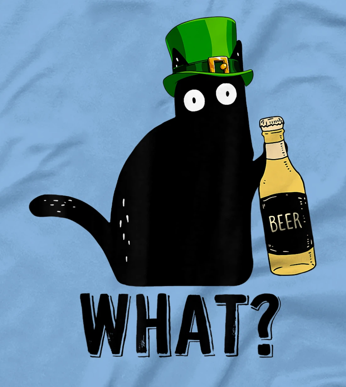 Womens Funny Black Cat St Patricks Day Shirt Pattys Day Cat What T-Shirt, Women T-Shirt