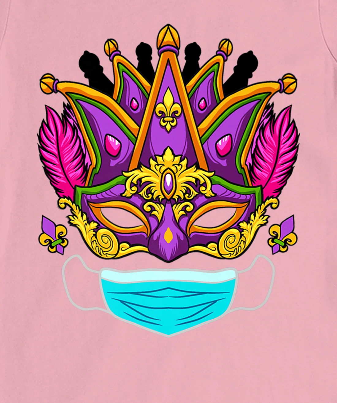 Womens 2022 Mardi Gras Mask - Quarantine Mardi Gras 2022 T-Shirt, Women T-Shirt