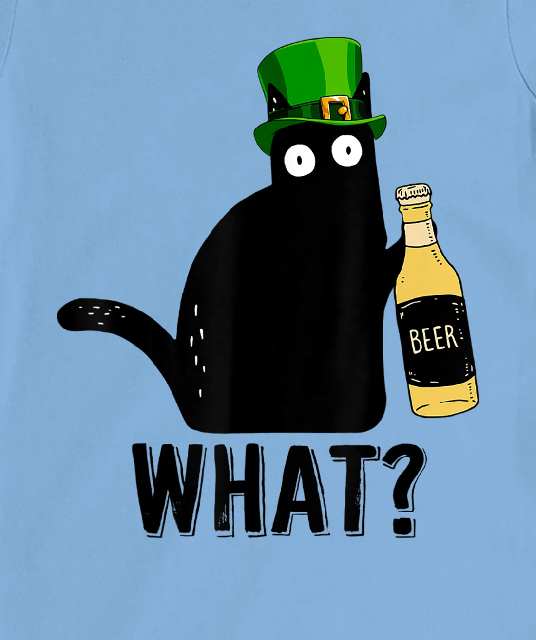 Womens Funny Black Cat St Patricks Day Shirt Pattys Day Cat What T-Shirt, Women T-Shirt